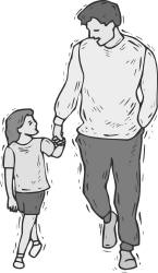 father walking with daughter